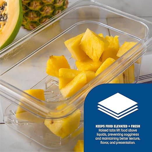 Carlisle FoodService Products 3069507 Plastic Drain Shelf for 1/4 Size Food Pan Clear 0.6 Inches (Pack of 6)