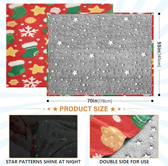 Throw Blankets For Couch Merry Christmasgreen Christmas Stockings Girl Throw Blanket 50 x 70 Inch
