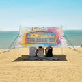ALAZA Music Note Rainbow Radio Beach Tent Sun Shelter UPF50+ Protection Beach Shade Canopy w/ 4 Sandbags for Outdoor Camping Fishing Backyard Fun Picnic 10x9 ft