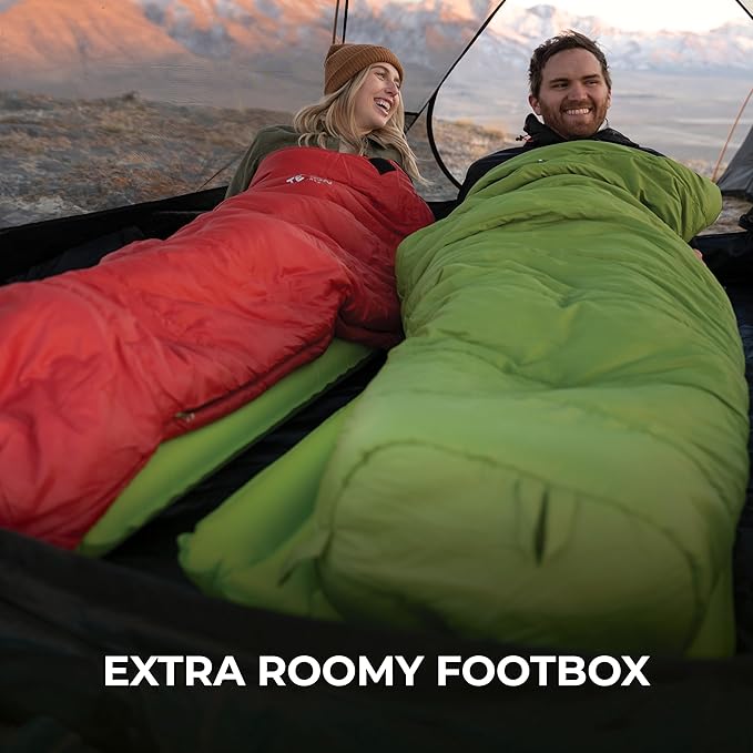 Teton LEEF Lightweight Mummy Sleeping Bag for Camping Hiking Backpacking Cold Weather Option Compression Sack Included