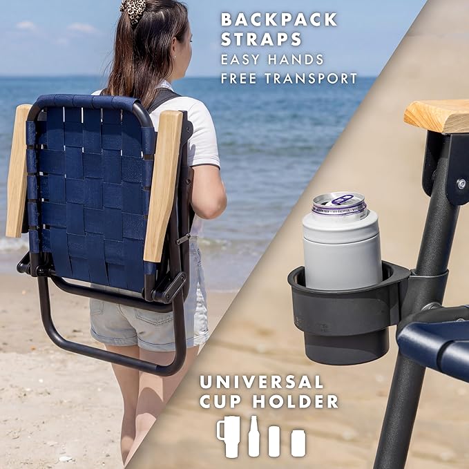 GoSports WOVN Beach Backpack Chair - 9 Styles Available - Premium Folding Camping Chair