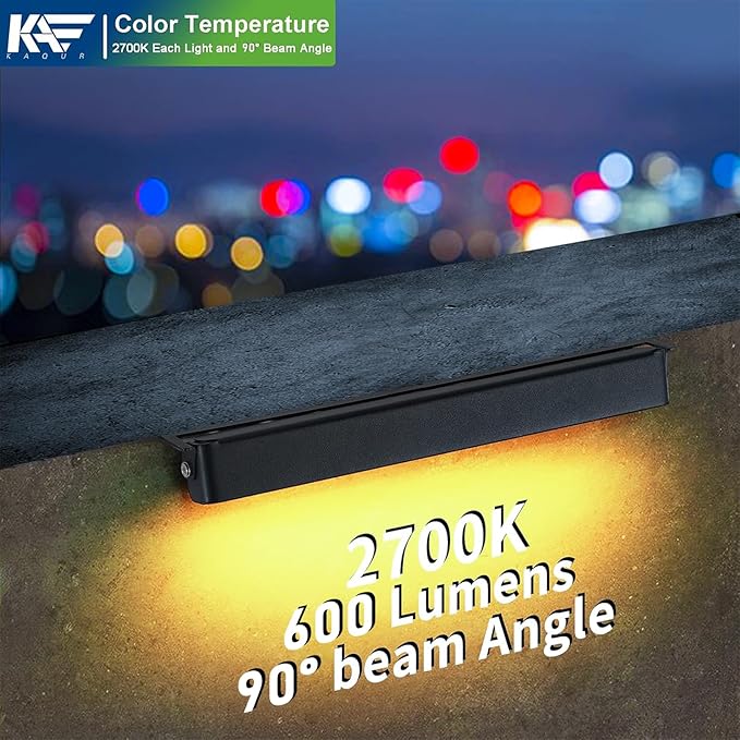 Kaqur 8 Pack 12 Inch Retaining Wall Lights LED Hardscape Lighting 12V AC/DC Low Voltage IP65 Waterproof 2700K Soft White Outdoor Landscape Lights for Patio Wall Stairs ETL Listed