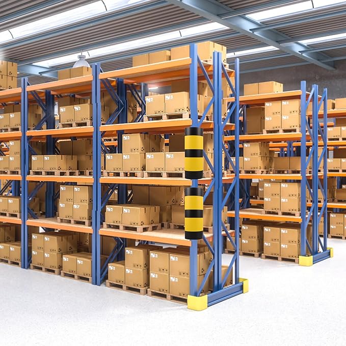 Garneck Plastic Rack Column Guard for Uprights High-Density Impact Resistant Corner Protector Shock Absorbing Edge Safety Cushion for Warehouse Storage Shelving