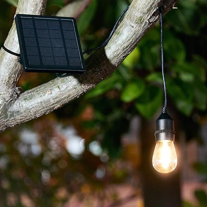 Solar Light Bulb Dusk to Dawn Solar Lights Indoor Waterproof 3000K with Cable 9.8FT Portable Hanging Pendant for Replacement DIY Chicken Coop Outdoor 2 Pack