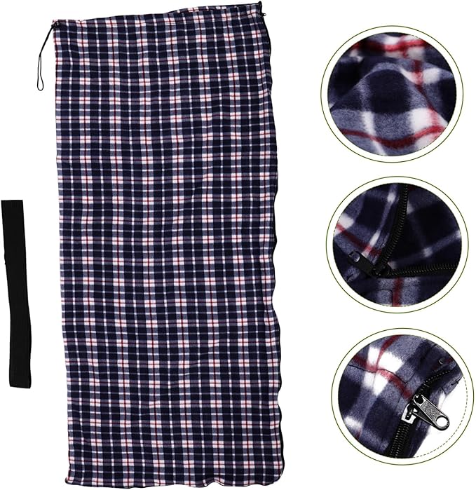 Kisangel Lightweight Adult Camping Liner Fleece Sleeping Sack for Outdoor Indoor Use Warm Portable Sleep Pad for Hiking Picnics Concerts and to Carry and Design