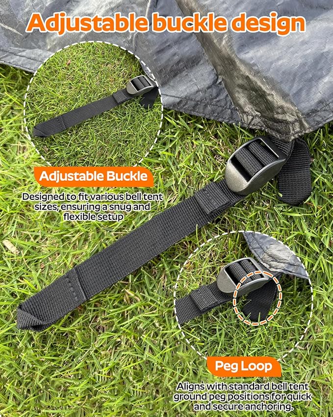 Bell Tent Footprint Waterproof PU5000mm Upgraded Material 120gsm PE Round Tarp Groundsheet Tent Floor Mat Rug Tarp Carpet Groundsheet for Canvas Yurt Tent Accessories Camping &amp Hiking