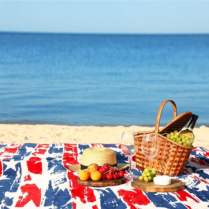 Tirrinia Picnic Blanket Extra Large Waterproof Lightweight Portable Outdoor Mat for Family Camping Travel Park Beach Hiking Stadium Concerts - Machine Washable