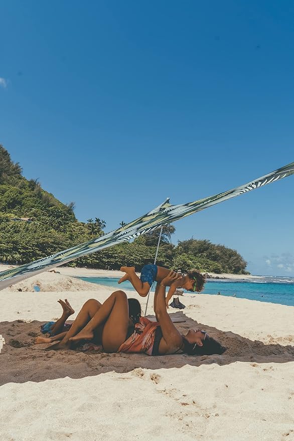 Neso Grande Portable Beach Tent Sun Shelter - Lightweight Beach Shade Canopy - Easy Setup for Family Outings - Patented Reinforced Corners - UPF 50+ Sun Protection - 7ft Tall 9 x 9ft