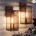 2 Pack 15'' Oil Rubbed Bronze Outdoor Front Porch Lights for Outside Large Exterior Lighting Fixtures Wall Mount for House Wall Sconce Lamp Waterproof Lantern Coach Lights for Garage