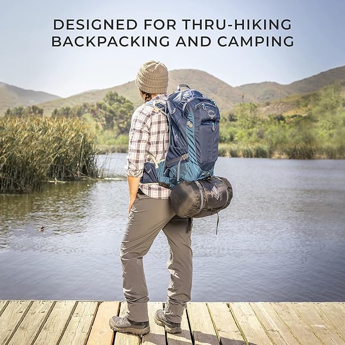 Hyke &amp Byke Katahdin 32 F Hiking &amp Backpacking Sleeping Bag - 4 Season 625FP Ultralight Sleeping Bag - Water Resistant - Charcoal Gray - Long