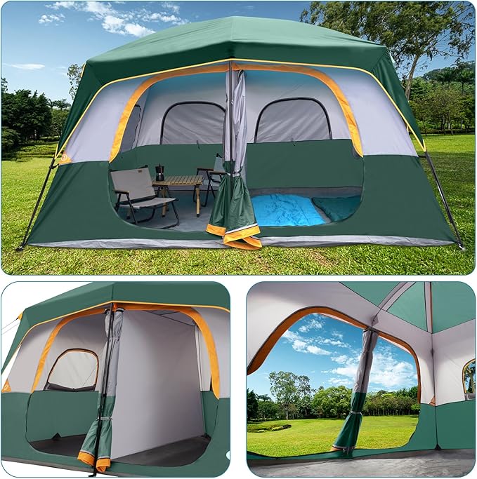 UNP 2/4/6/8 Person Tent Portable Cabin Tent Camping Tent 4-Person Easy Set Up Waterproof with Top Rainfly for Outdoor Camping/Hiking