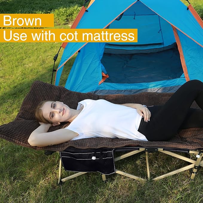 REDCAMP Folding Camping Cots for Adults Heavy Duty 28 Extra Wide Sturdy Portable Sleeping Cot Black 2-Pack