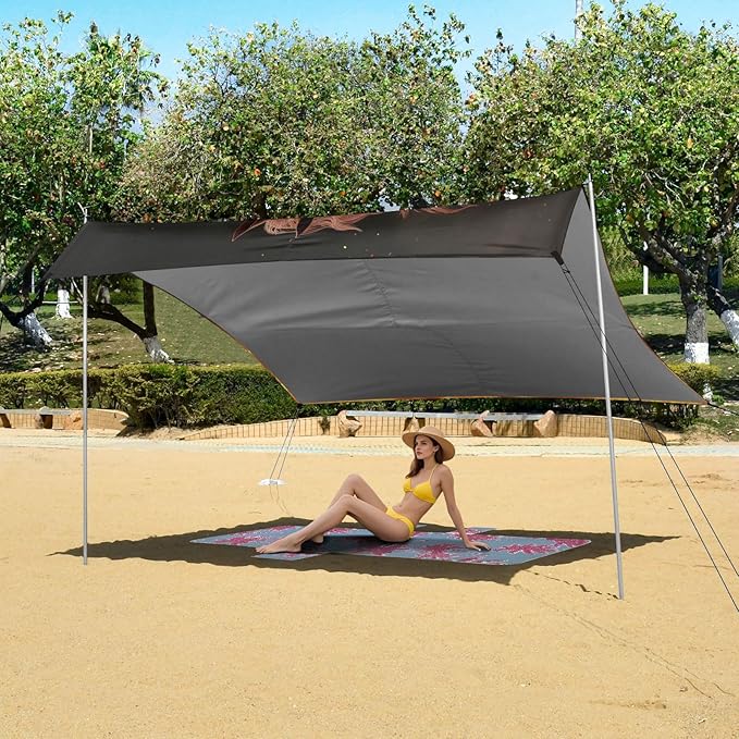 ALAZA Fire Running Horse Beach Tent Sun Shelter Portable Canopy Sunshade for Outdoor Camping Picnics Backyard Fun 10x9 ft