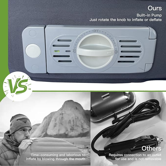 Upgraded Hybrid Foam &amp Air SUV Mattress with Rechargeable Built-in Pump Quick Inflation &amp Deflation 4 Ultra-Thick Comfortable Mattress for Car Camping &amp Road Trips Perfect for Mid &am