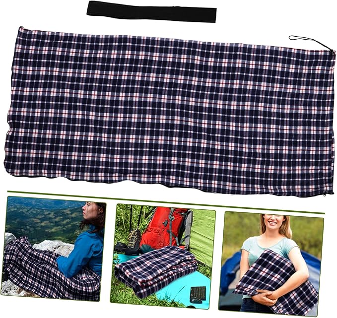 Lightweight Fleece Liner for Adults Portable Warm Camping Hiking Sack Foldable Design for Space Saving Machine Washable Indoor Outdoor Travel Blanket
