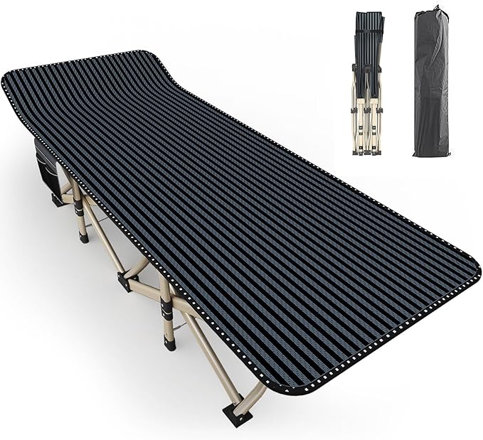ATORPOK Oversized Camping Cot for Adults Extra Wide 31.5'' Folding Bed with Carry Bag Lightweight 500lbs Support Portable Sleeping Cot for Home Office Camping