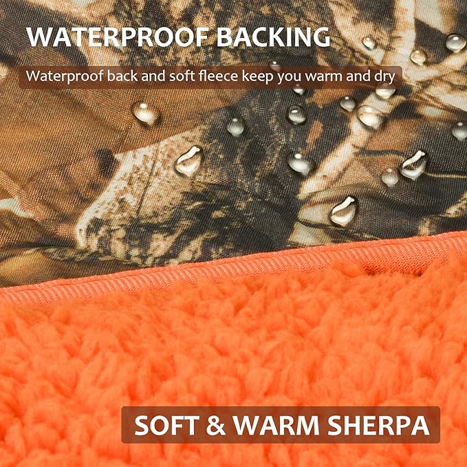 Tirrinia Large Waterproof Outdoor Blanket Soft Warm Windproof Stadium Blanket with Sherpa Fleece and Foldable for Outdoor Sport Baseball Football Beach Concerts Car