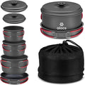 Alocs Camping Cookware Set Camping Gear Compact Camping Pots and Pans Set Durable Hard Alumina Camping Cooking Set for Outdoor Backpacking Camping Hiking Picnic Included Mesh Carry Bag