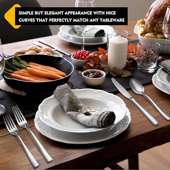 Heavy Duty Silverware Set for 8 EIUBUIE 40 Piece Stainless Steel Flatware Cutlery Set Durable Kitchen Eating Utensils Tableware Sets Including Fork Spoon Knife Sets Mirror Polished Dishwasher Safe
