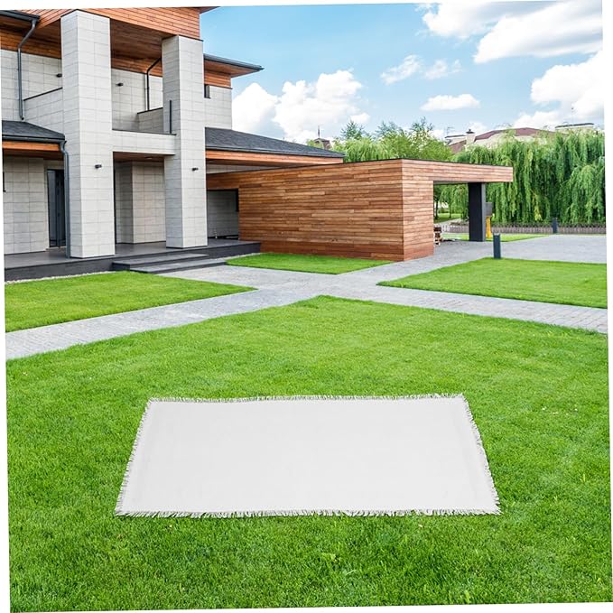 HANABASS White Picnic Blanket Thick Outdoor Beach Mat for Camping Relaxation Damp Rug for Multi Scene Use
