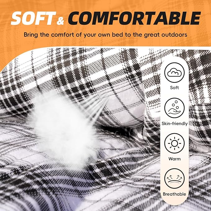 MEREZA Flannel Sleeping Bag for Adults XL Large Wide Sleeping Bags for Camping Mens Warm Cotton Sleeping Bag 4 Season Warm &amp Cool Weather