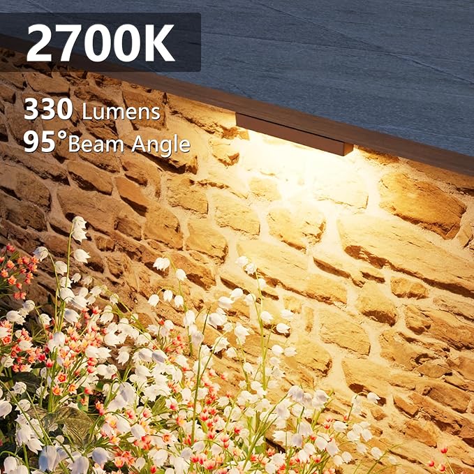 VOLISUN 24 Pack 7 Inch Retaining Wall Lights Waterproof LED Hardscape Lighting Cuttable Low Voltage Landscape Lighting 12V Paver Lights 3W Outdoor Step Lights 2700K Soft White ETL
