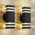 Outdoor Light Fixture IP65 Wall Light Fixtures for Porch Patio GarageWarm White 3000k 2 Pack (Black 2Packs 2-Tier)