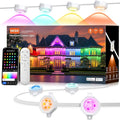 YAYZA! Permanent Outdoor Lights Pro 200ft 144 LED 135lm Smart RGB+IC+Warm/Cool White Christmas Eave Lights Music Sync&ampDIY Scenes IP67 Waterproof for Outside Decor Works with AlexaGoogle Assist