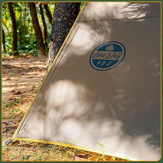 POMOLY Camping Tarp Hammock Tarp 9×12ft Ultralight 20D Silnylon Waterproof 3000mm for Hiking Backpacking - Wolfden UL