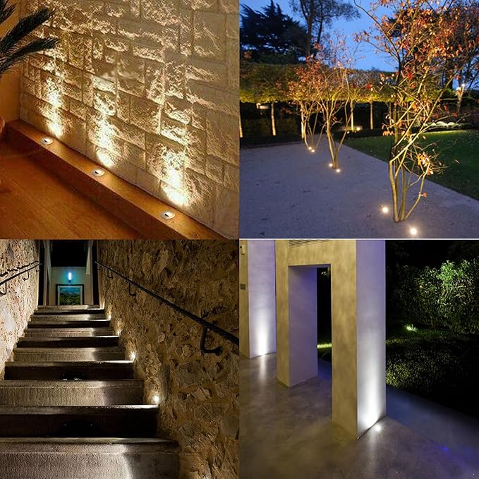 LED In-Ground Well Light - Half-Moon 12V-24V DC IP67 Waterproof Buried Underground LampsOutdoor Landscape LightingWarm White 3000K (1 Watts)