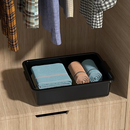 Sadstory 8 L Small Plastic Commercial Bus Tubs Food Service Bus Tub Box 5 Packs Black