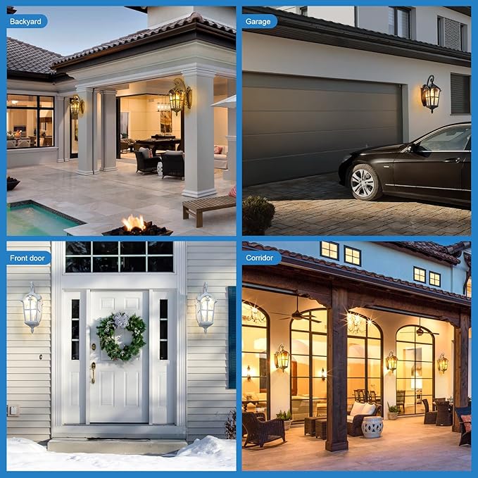 17.1 H Gold Outdoor Wall Lights - Waterproof &amp Anti-Rust Aluminum Porch Light Wall Mount Hammered Exterior Lighting Fixtures Outside Wall Lantern for Patio Doorway Garden 2 Pack
