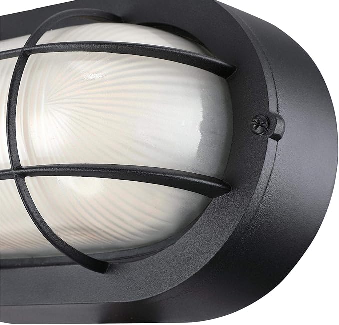 Westinghouse 6113700 Traditional One-Light Dimmable LED Outdoor Wall Light Textured Black Finish White Glass