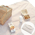 Cute Gingham Picnic Blanket Waterproof Foldable in Large 80x60in and Extra Large 80x80in Portable Compact Beach Blanket Oversized XL Outdoor Mat (Tan X-Large)