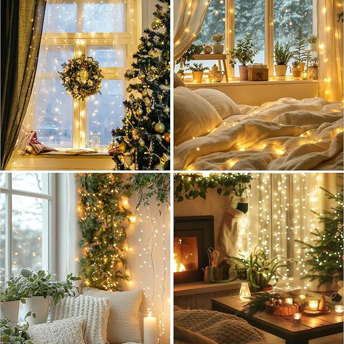 Dailyart Fairy Lights Plug in 2000 Led Twinkle String Light with Remote 130Ft Waterproof 8 Modes Warm Cluster Lights with Timer for Bedroom Wreath Window Wedding Christmas Tree DecorationGold Wire