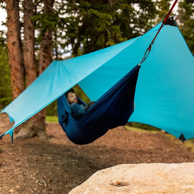 KAMMOK Kuhli Ultralight | Versatile Weather Shelter (Waterproof Durable Portable Camping Tarp Hammock Tarp Rain Cover) Moss Green