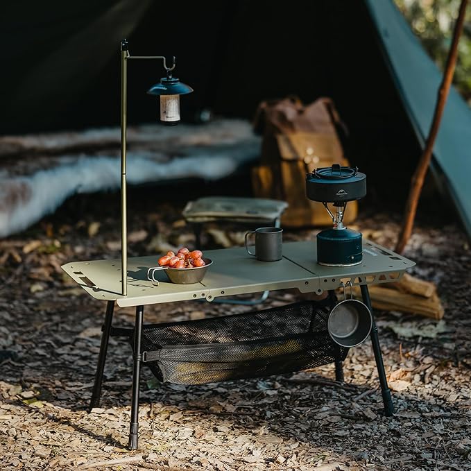 Naturehike Tactical Camping Table with Adjustable Height Collapsible Table Lightweight with Carry Bag for Camping Travel expeditions Hiking Picnics BBQs &amp Beach Trips