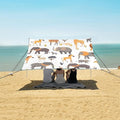 Lion Elephant Camping Sun Shelter Beach Tent Portable Beach Sun Shade Outdoor Canopy for Camping Trips Fishing Picnic