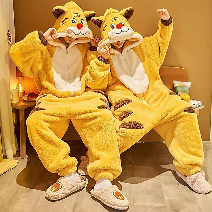Warm one-piece blanket pajamas in autumn and winter cute shark capybara robe hooded coral velvet padded velvet home clothes.