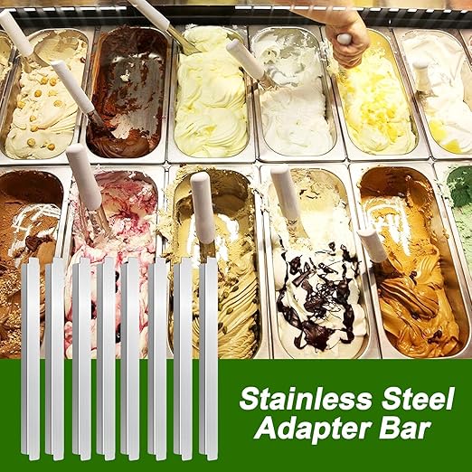Table Adapter Bar - 8 Pieces Stainless Steel Hotel Pan Cooler Divider Food Service Accessories Long Rods Full Size Chef Vendors Dining | Staff Cooler Buffet Banquet Food Service Accessories