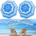 Buryeah 2 Pcs Automatic Chair Umbrella with Universal Clamp 44 UPF 50+ Portable Clamp on Beach Chair Adjustable Wheelchair Umbrella for Outdoor Patio Parasol