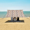 ALAZA Paisley Embroidery Ikat Floral Beach Tent Sun Shelter UPF50+ Protection Beach Shade Canopy w/ 4 Sandbags for Outdoor Camping Fishing Backyard Fun Picnic 10x9 ft