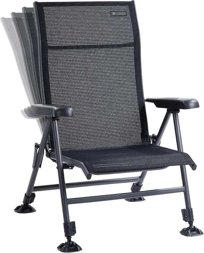 X Strike Folding Camping Chair Support 350 LBS Outdoor Fishing Chair for Adults Breathable Mesh with Adjustable High Back Support and Leg Aluminum Frame for Fishing Camp Lawn Patio.