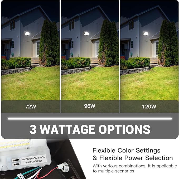 JTT 4pack 120W/96W/72W LED Wall Pack Light with Dusk to Dawn Photocell18000LM 6000K/5000K/4000K Daylight IP65 Waterproof WallPack Lights Outdoor LED [Eqv. 800W HPS/HID] for Parking LotWarehouseYard