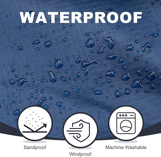 Fleece Waterproof Outdoor Blanket - Windproof Stadium Blanket for Camping Picnics and Sports Stay Dry and Comfortable 80x 58(Hoodeed Blue)