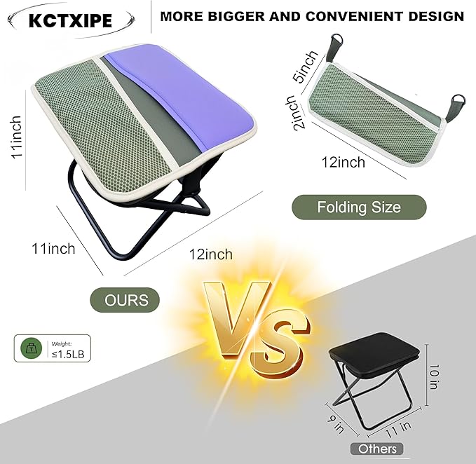 Portable Stool with Shoulder Strap-Pocket Chair for MountaineeringPicnicHiking and FishingHandbag Style Bi-Color Foldable Stool
