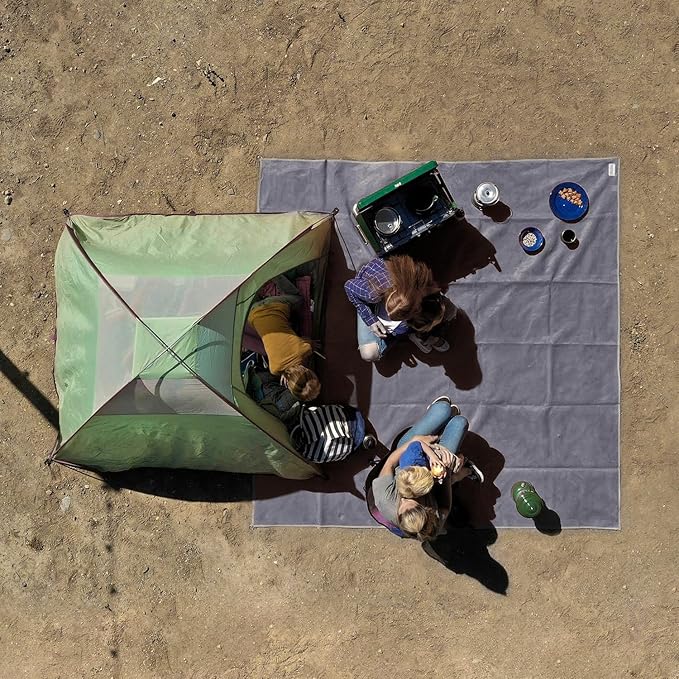 CGEAR Original Sand-Free Outdoor Rug Camping Mat - Water-Resistant &amp Anti-Fade Material - Military-Grade - Reversible Design - Area Rug for Beach RV &amp Picnics - Travel Bag