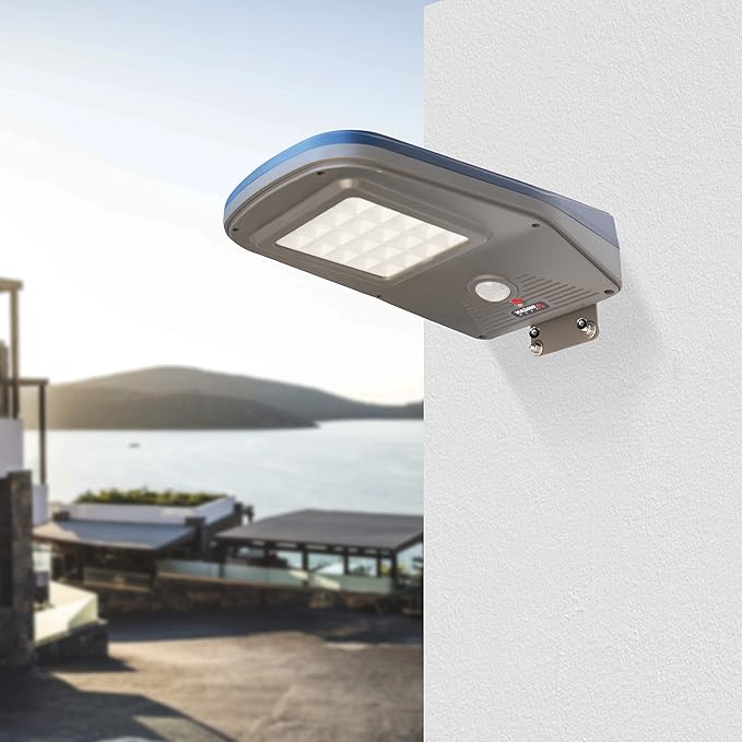Wagan 3000 Lumen LED Solar Street Light with Remote Control Outdoor Solar Powered Flood Light Dusk to Dawn Waterproof Weatherproof Motion Sensor for Outdoor Garden Yard Path Parking Lot EL8591