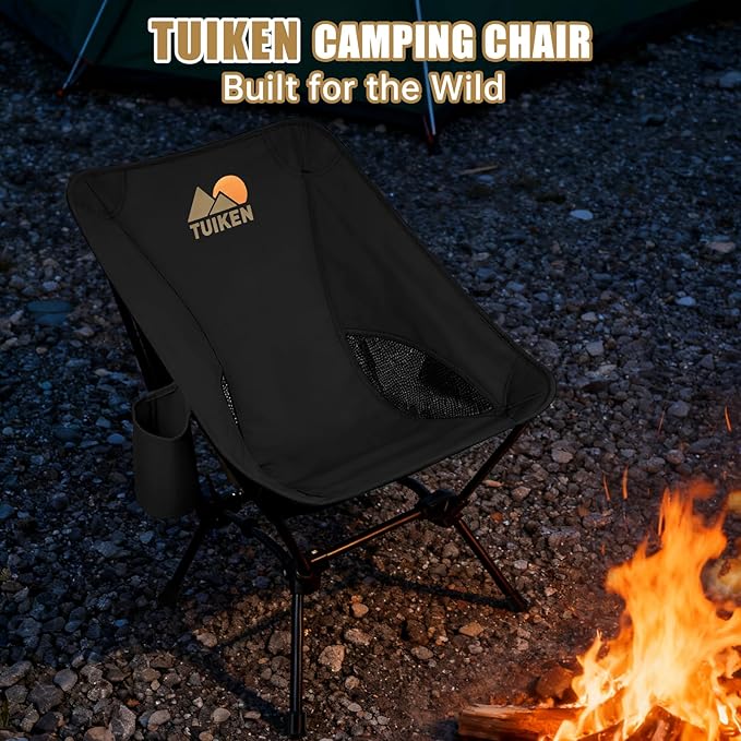 Ultralight Camping Chair Backpacking Chair Portable Camp Chair with Cup Holder &amp Storage Bag Lightweight Compact Folding Chair for Hiking Travel Picnic Mountaineering