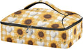 Casserole Carrier Cute Sunflower and HeartInsulated Casserole Carrier for Hot or Cold Food Thermal Lunch Tote for Potluck Parties Picnic Beach Fits 9 x 13 Inches Baking Dish